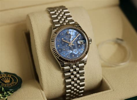 rolex datejust blue floral|rolex datejust blue dial price.